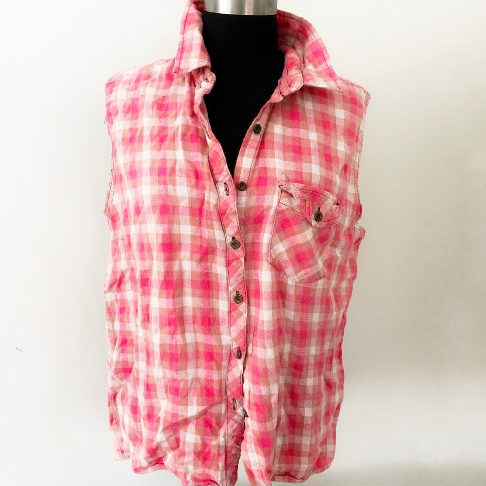 ❤️Upcycled❤️Etsy Cotton Button down Shirt❤️muscle